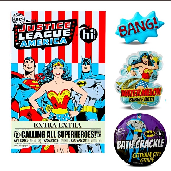 Hi Peach Layne & Justice League of America Bath Set. - Picture 1 of 3